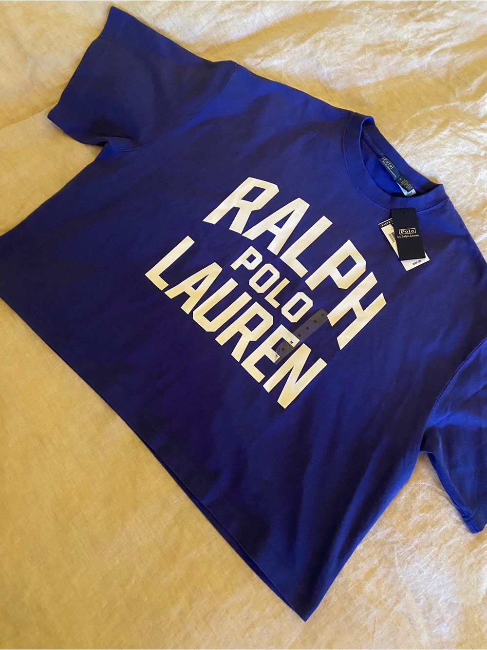 Ralph Lauren Blue Football Jersey Logo Tee - NWT!